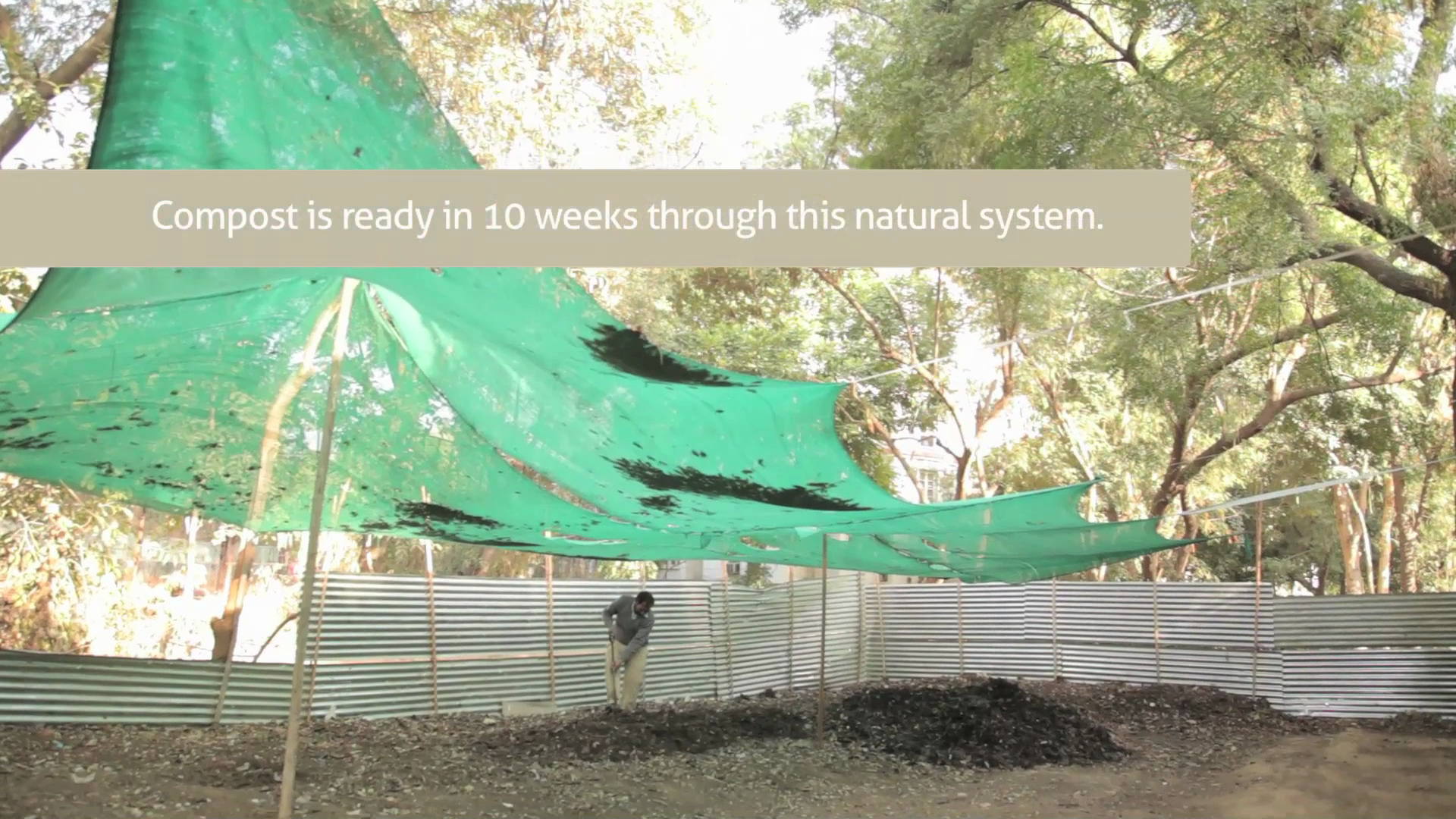 Open shaded area used for curing the compost